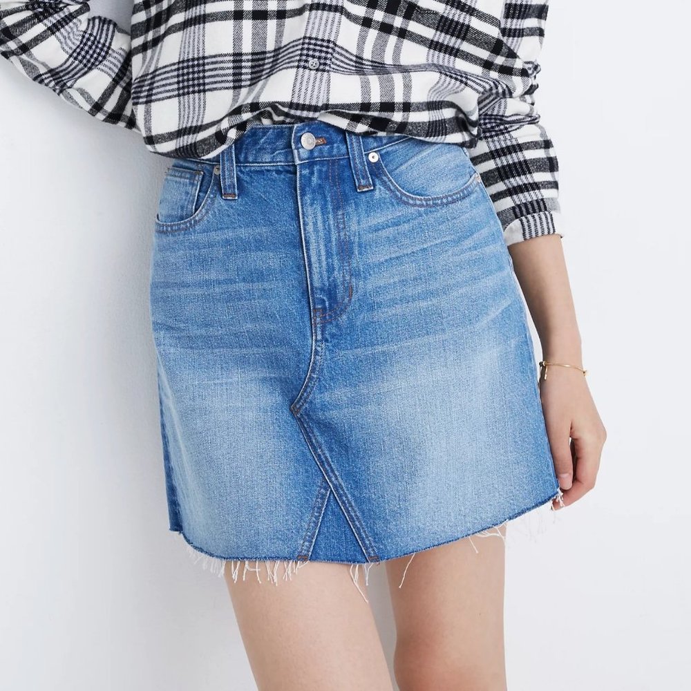 Madewell Rigid Denim A-Line Mini Skirt, Size 26